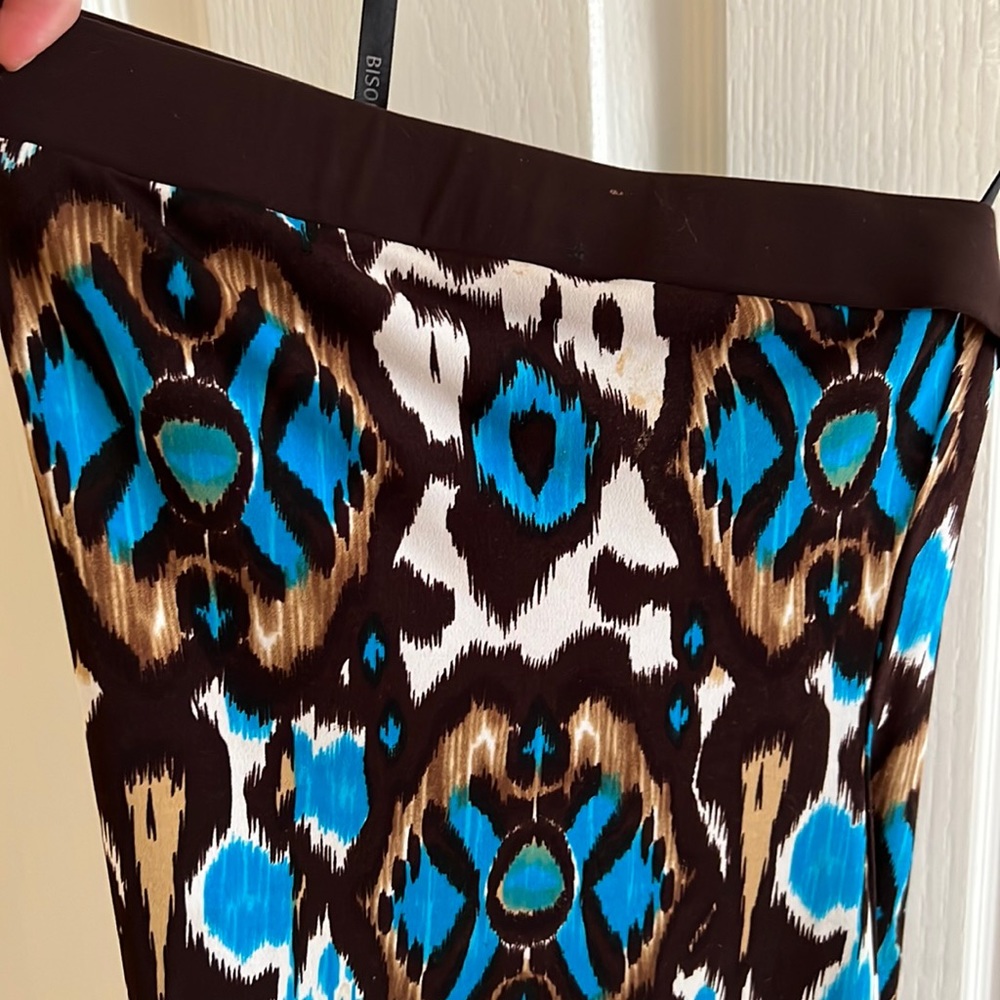 Blue/Brown Tube Top Dress Nylon animal print